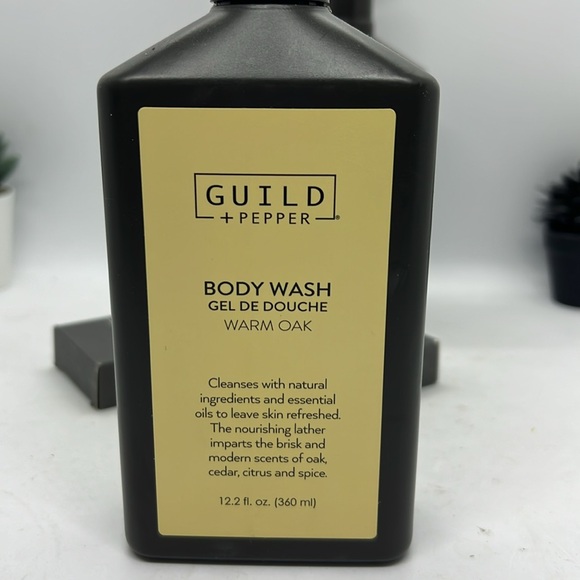 Guild + Pepper Warm Oak Body Wash +Body Lotion 12.2 fl oz each +2 Soap Bars NWOT - Picture 2 of 5